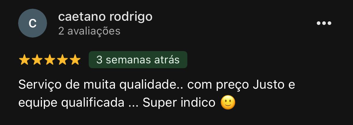 Avaliação de cliente