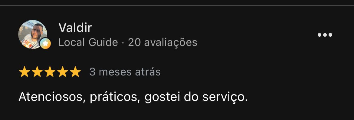 Avaliação de cliente